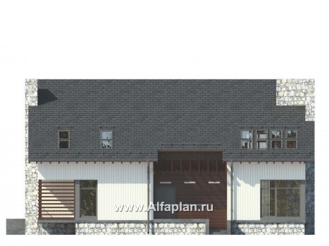 Проекты домов Альфаплан - Комфортабельный загородный дом - превью фасада №1