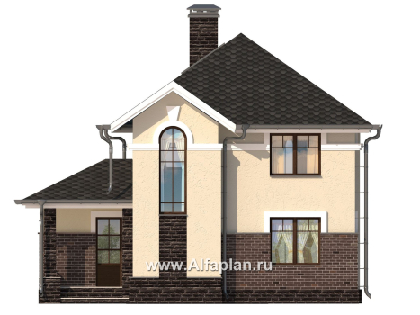Проекты домов Альфаплан - Компактный дом для маленького участка - превью фасада №2