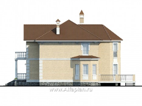 Проекты домов Альфаплан - «Головин»- особняк в стиле Петровских традиций - превью фасада №2