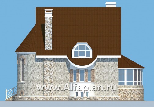 Проекты домов Альфаплан - «Квентин Дорвард» - коттедж с романтическим характером - превью фасада №2