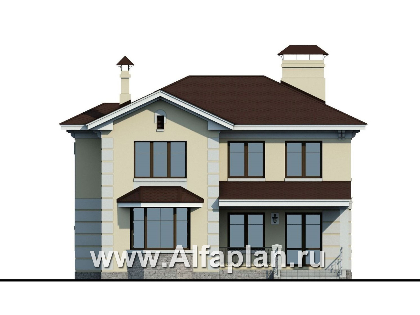 Проекты домов Альфаплан - «Репутация» - дом с аристократическими фасадами - изображение фасада №4