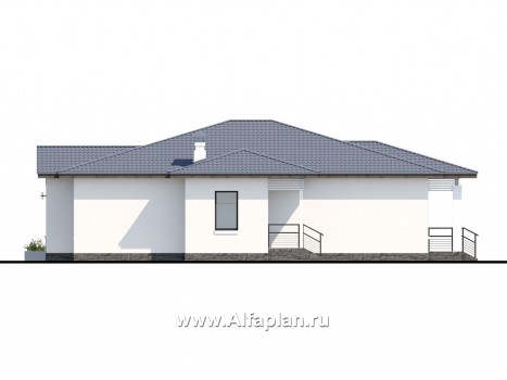 Проекты домов Альфаплан - «Калипсо» - комфортабельный одноэтажный дом c террасой - превью фасада №2