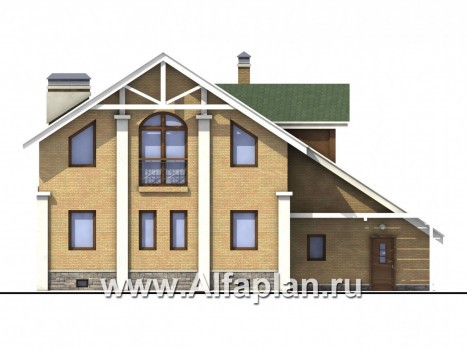 Проекты домов Альфаплан - «Мистер-Твистер» - дом с двумя жилыми комнатами на 1 эт - превью фасада №4