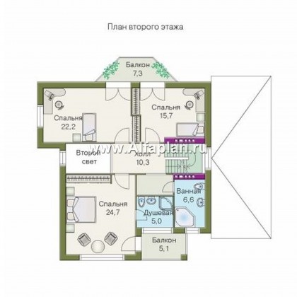 Проекты домов Альфаплан - «Принцесса на горошине»  - представительный трехэтажный особняк - превью плана проекта №3