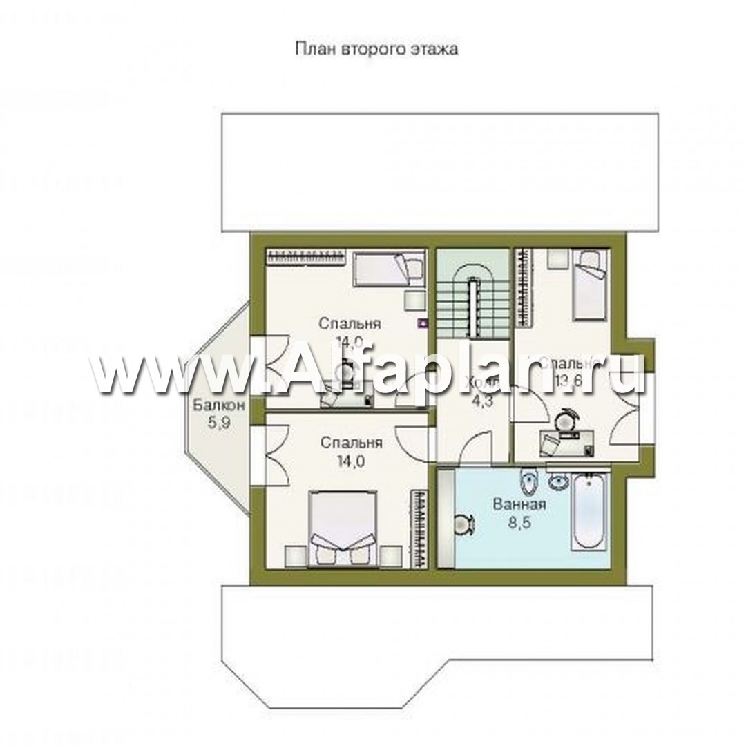 Проекты домов Альфаплан - «Стиль»  - экономичный коттедж с подвалом - изображение плана проекта №3