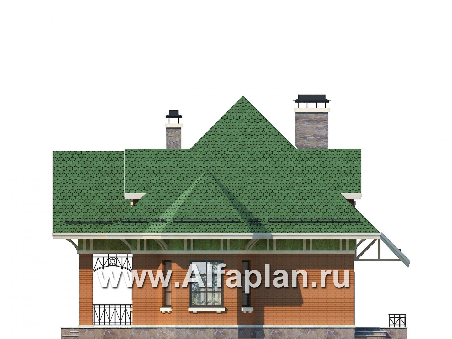 Проекты домов Альфаплан - Мансардный дом для небольшого участка - изображение фасада №4