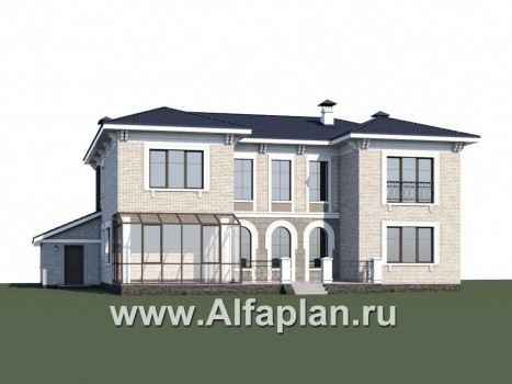 Проекты домов Альфаплан - «Меньшиков» - респектабельный особняк с гаражом - превью дополнительного изображения №1