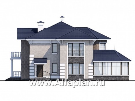 Проекты домов Альфаплан - «Воронцов» - комфортабельная вилла для большой семьи - превью фасада №2
