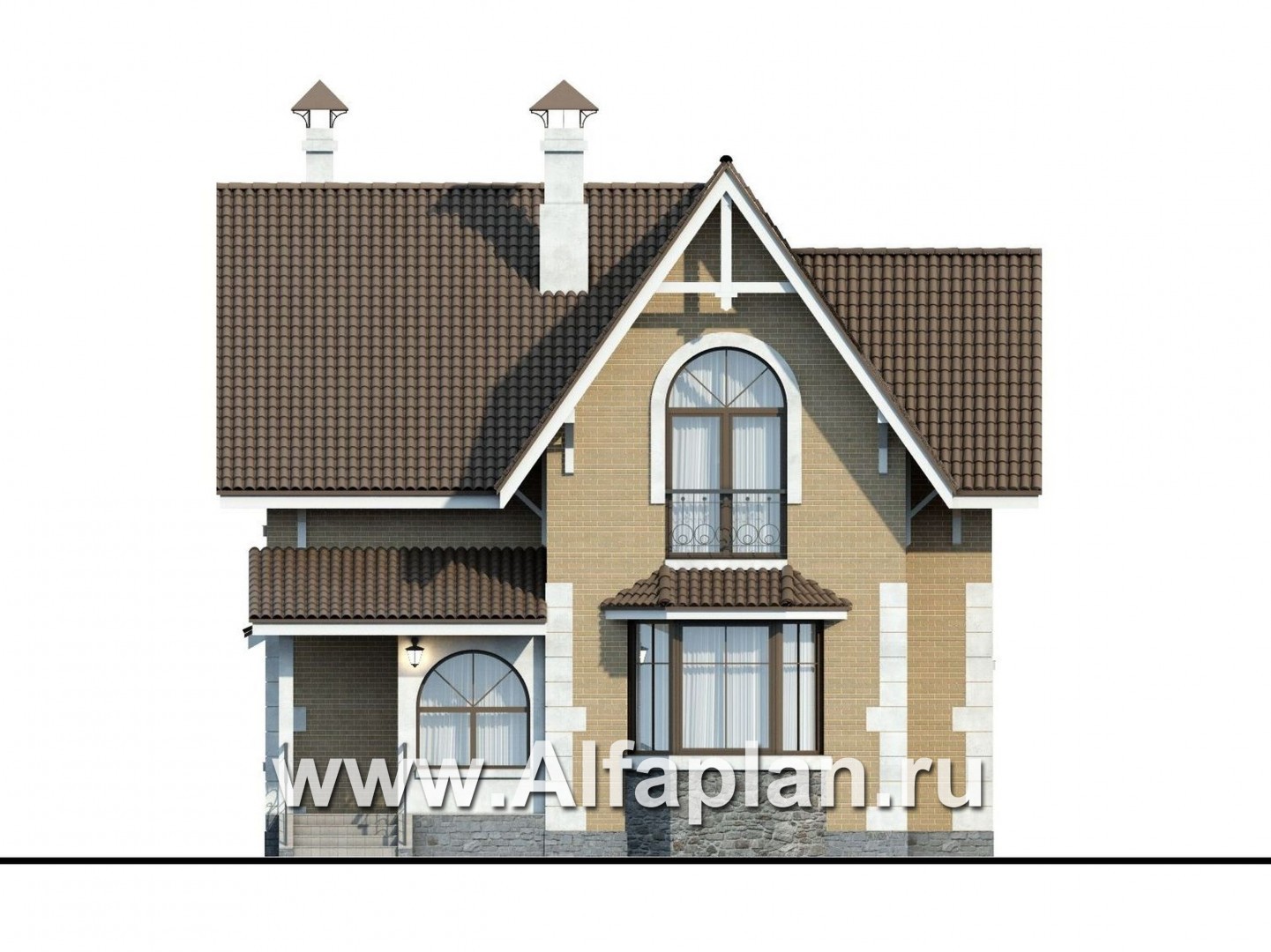 Проекты домов Альфаплан - «Примавера» - компактный загородный дом - изображение фасада №1