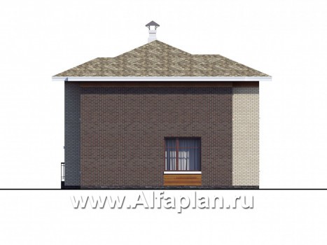 Проекты домов Альфаплан - Загородный дом с четырьмя спальными комнатами - превью фасада №3