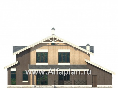 Проекты домов Альфаплан - Современный дом с гаражом на две машины - превью фасада №2