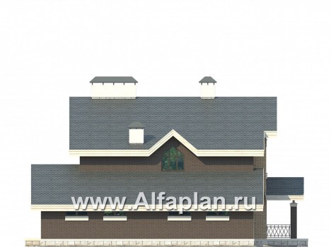 Проекты домов Альфаплан - Современный дом с гаражом на две машины - превью фасада №4