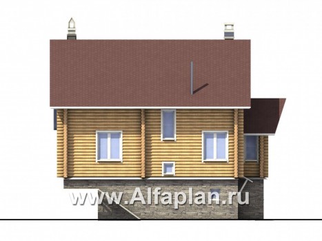 Проекты домов Альфаплан - «Усадьба» - деревянный  дом с высоким цоколем - превью фасада №4