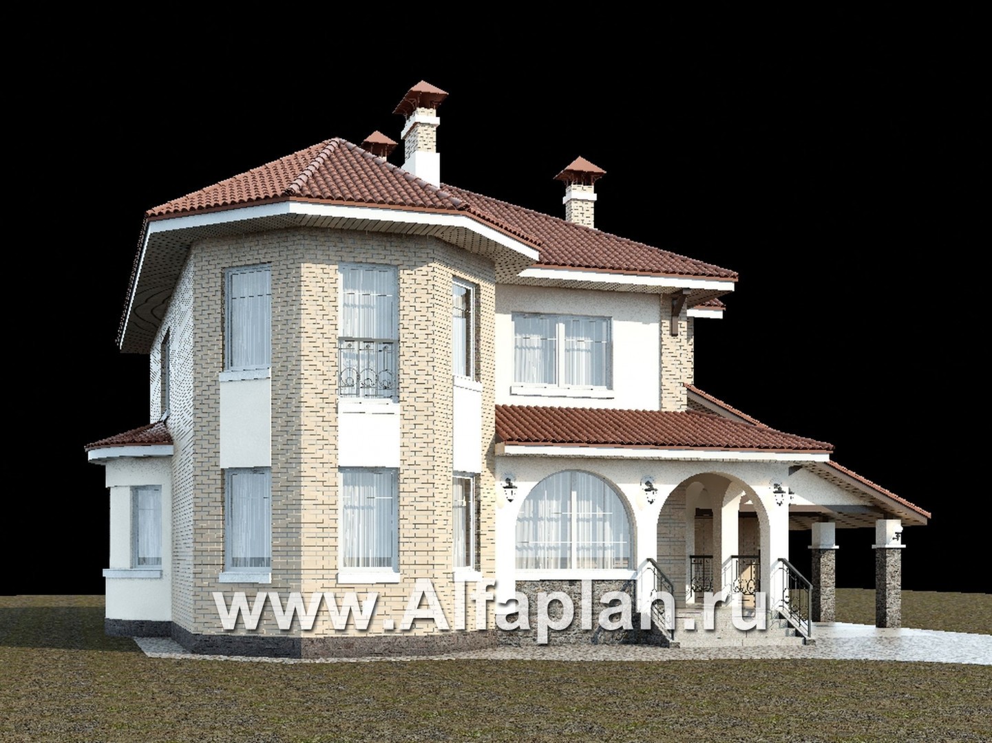Проекты домов Альфаплан - «Митридат»- коттедж в средиземноморском стиле - дополнительное изображение №1