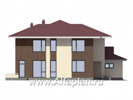 Проекты домов Альфаплан - Комфортабельный дом в современном стиле - превью фасада №2