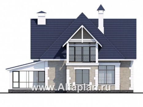 Проекты домов Альфаплан - «Золушка» - удобный и комфортный мансардный дом - превью фасада №3