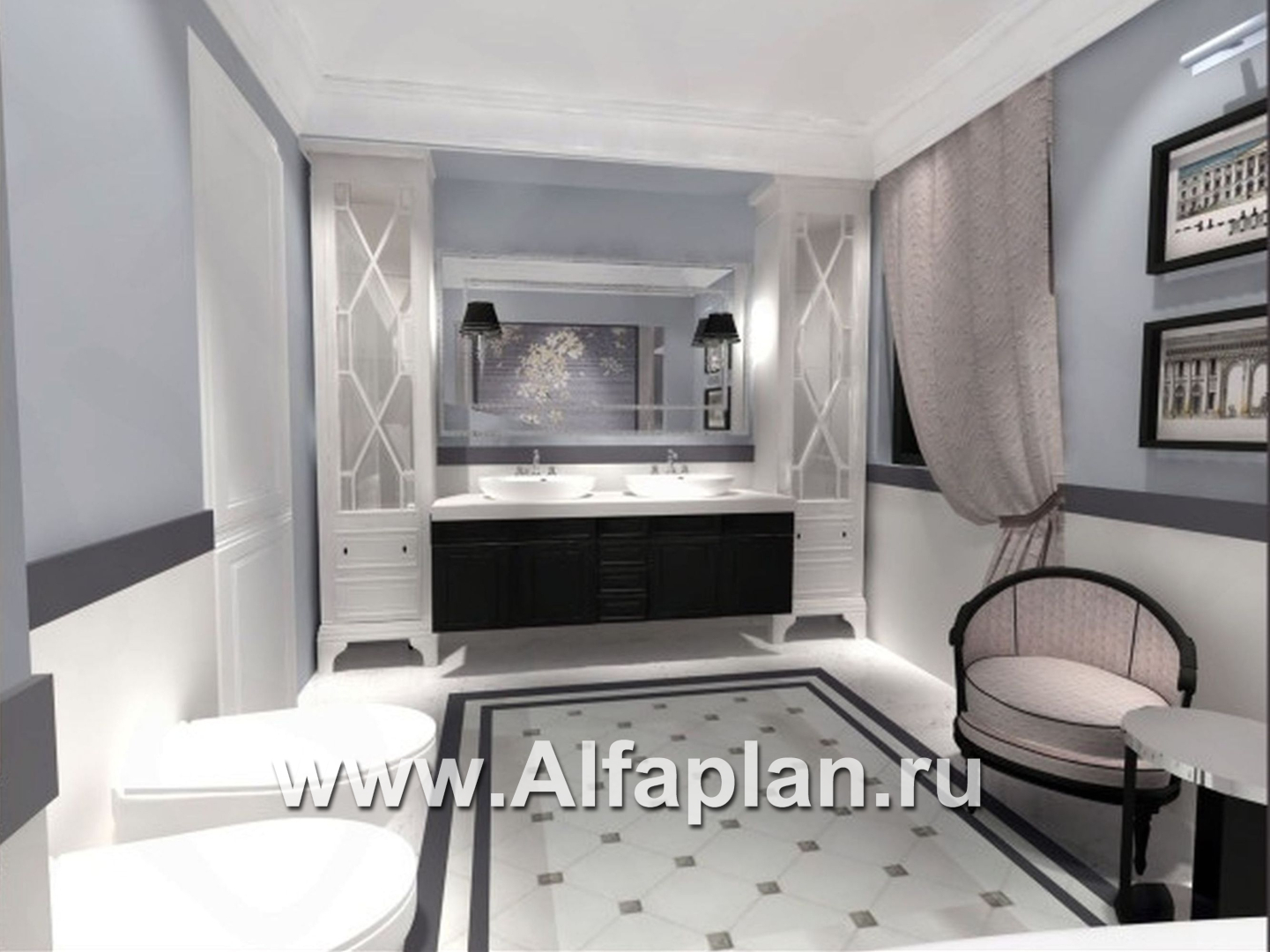 Проекты домов Альфаплан - «Юсупов» - особняк с просторной гостиной - дополнительное изображение №11