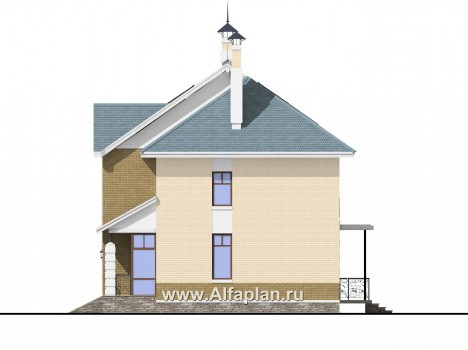 Проекты домов Альфаплан - «Дипломат» - загородный дом с бильярдной - превью фасада №2
