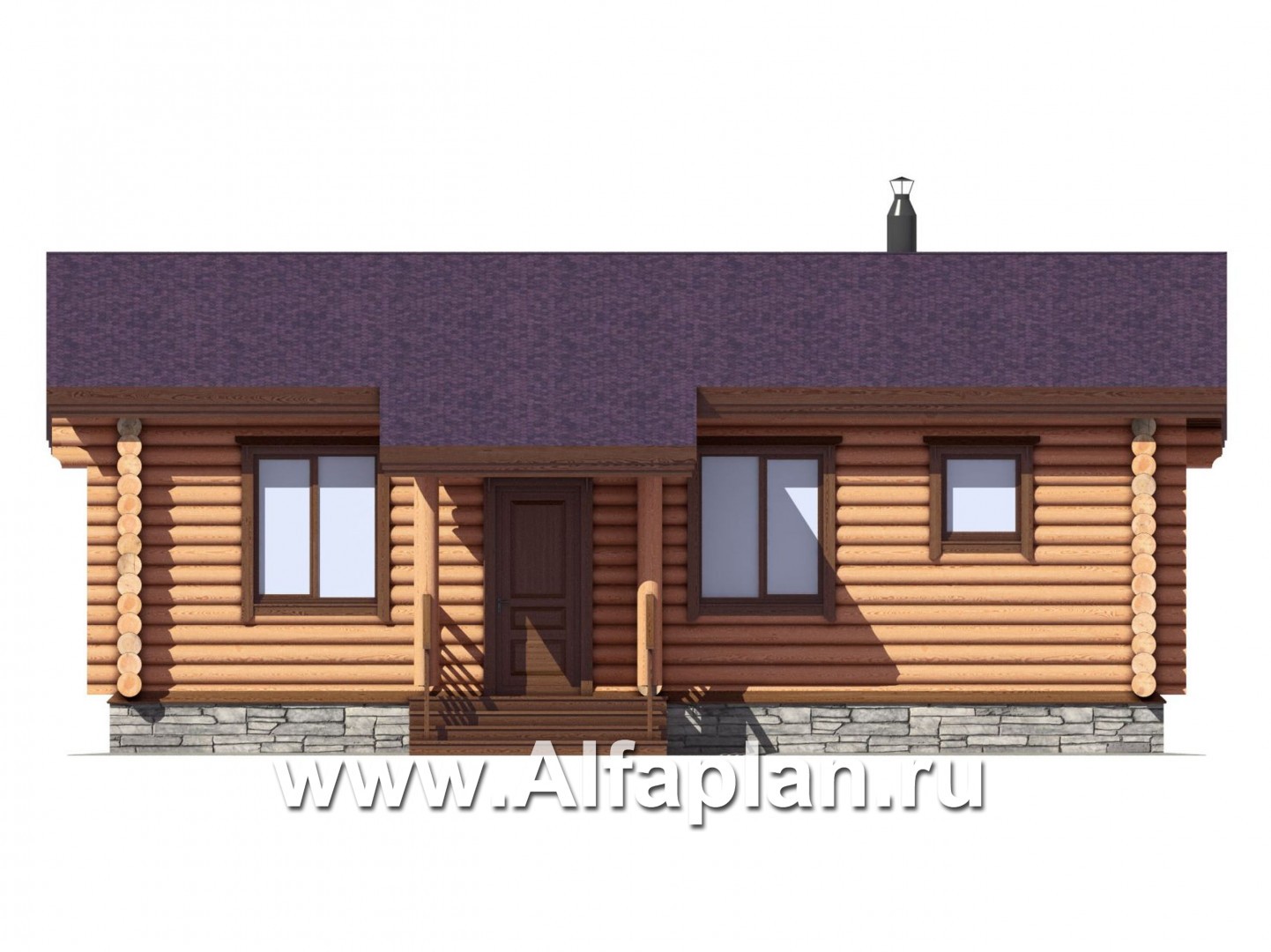 Проекты домов Альфаплан - Дом для отдыха с бильярдной - изображение фасада №1