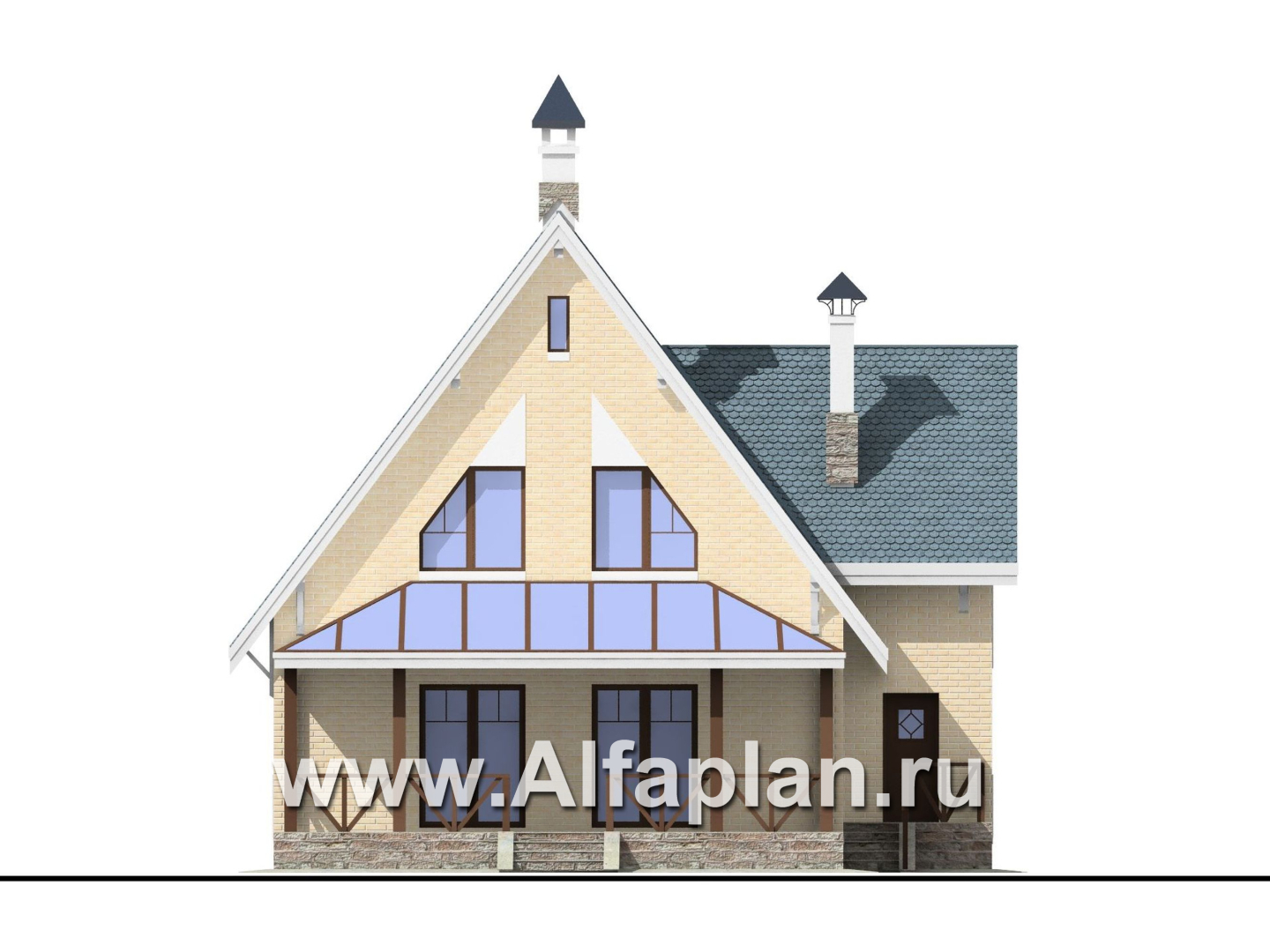 Проекты домов Альфаплан - «Шесть соток» - дом для маленького участка - изображение фасада №4
