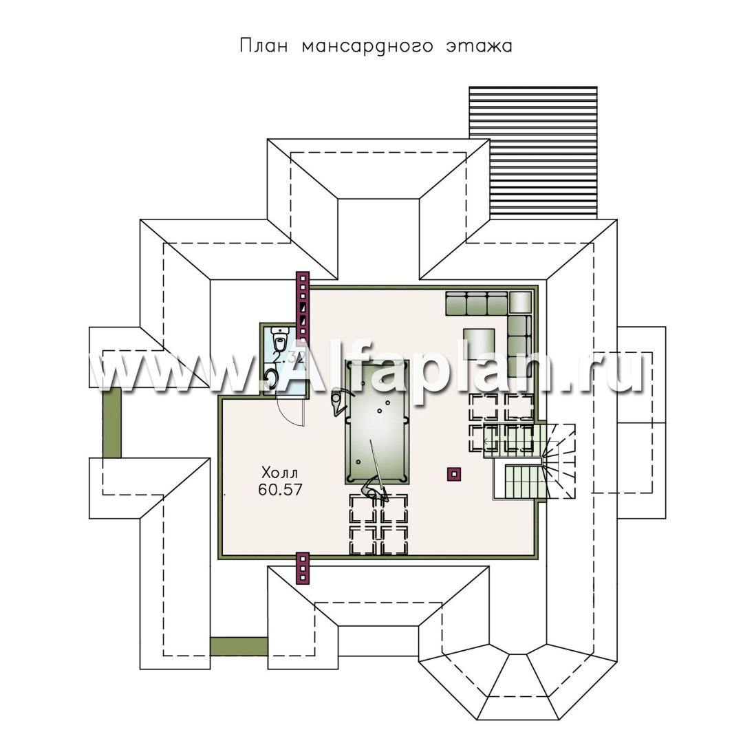 Проекты домов Альфаплан - «Воронцов»- коттедж с комфортной планировкой - изображение плана проекта №3