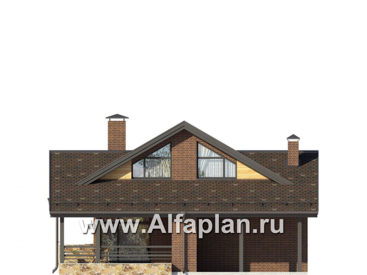 Проекты домов Альфаплан - Современный экономичный загородный дом - изображение фасада №4