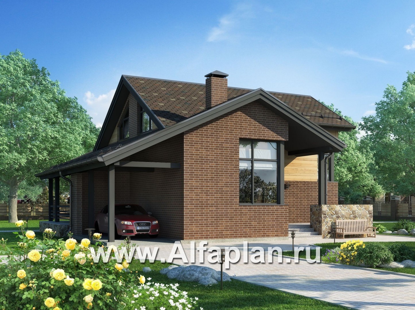 Проекты домов Альфаплан - Современный экономичный загородный дом - основное изображение