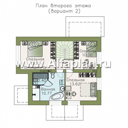 Проекты домов Альфаплан - Кирпичный дом «Боспор» с мансардой - превью плана проекта №3
