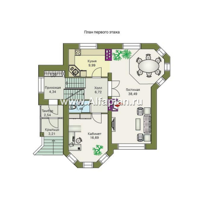 Проекты домов Альфаплан - «Корвет» - проект дома с гаражом и спортзалом - превью плана проекта №2