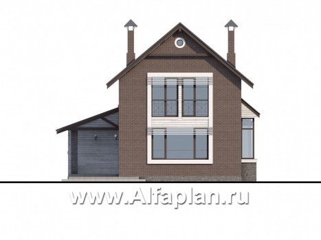 Проекты домов Альфаплан - «Эль-Ниньо» - современный дом с террасами - превью фасада №4