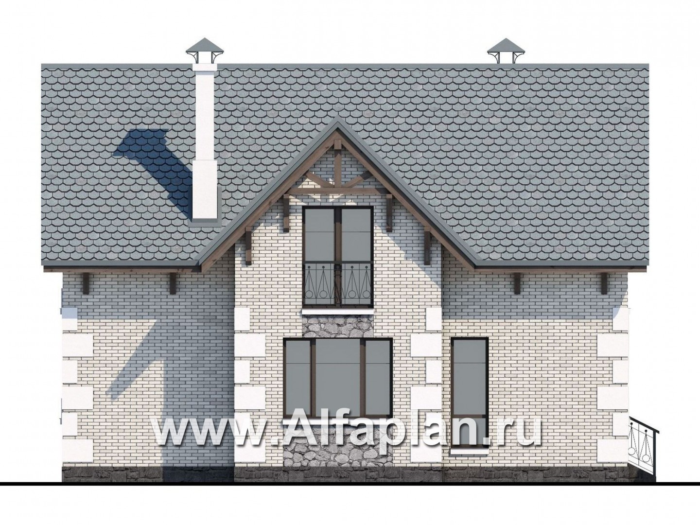 Проекты домов Альфаплан - «Малая Родина» - компактный и комфортный загородный дом - изображение фасада №2