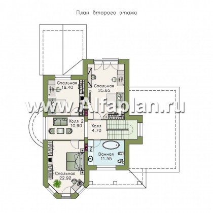 Проекты домов Альфаплан - «Эллада» - компактный особняк с гаражом-навесом - превью плана проекта №2