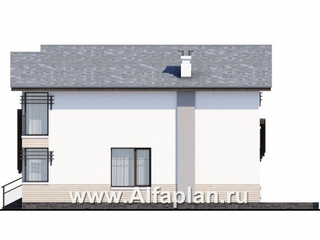 Проекты домов Альфаплан - «Солнечный» - современный, компактный и комфортный дом - превью фасада №2