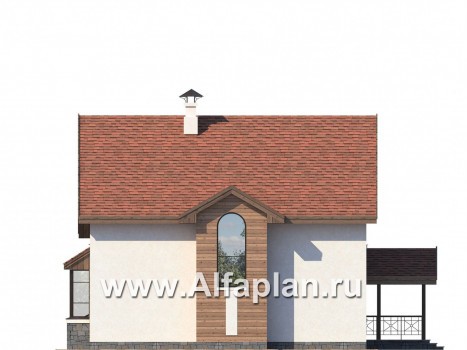 Проекты домов Альфаплан - «Импульс» - современный компактный проект - превью фасада №2