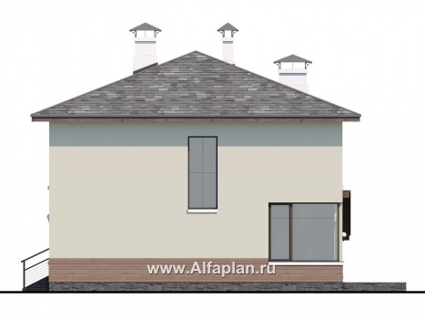 Проекты домов Альфаплан - «Эволюция» - удобный современный коттедж - превью фасада №2