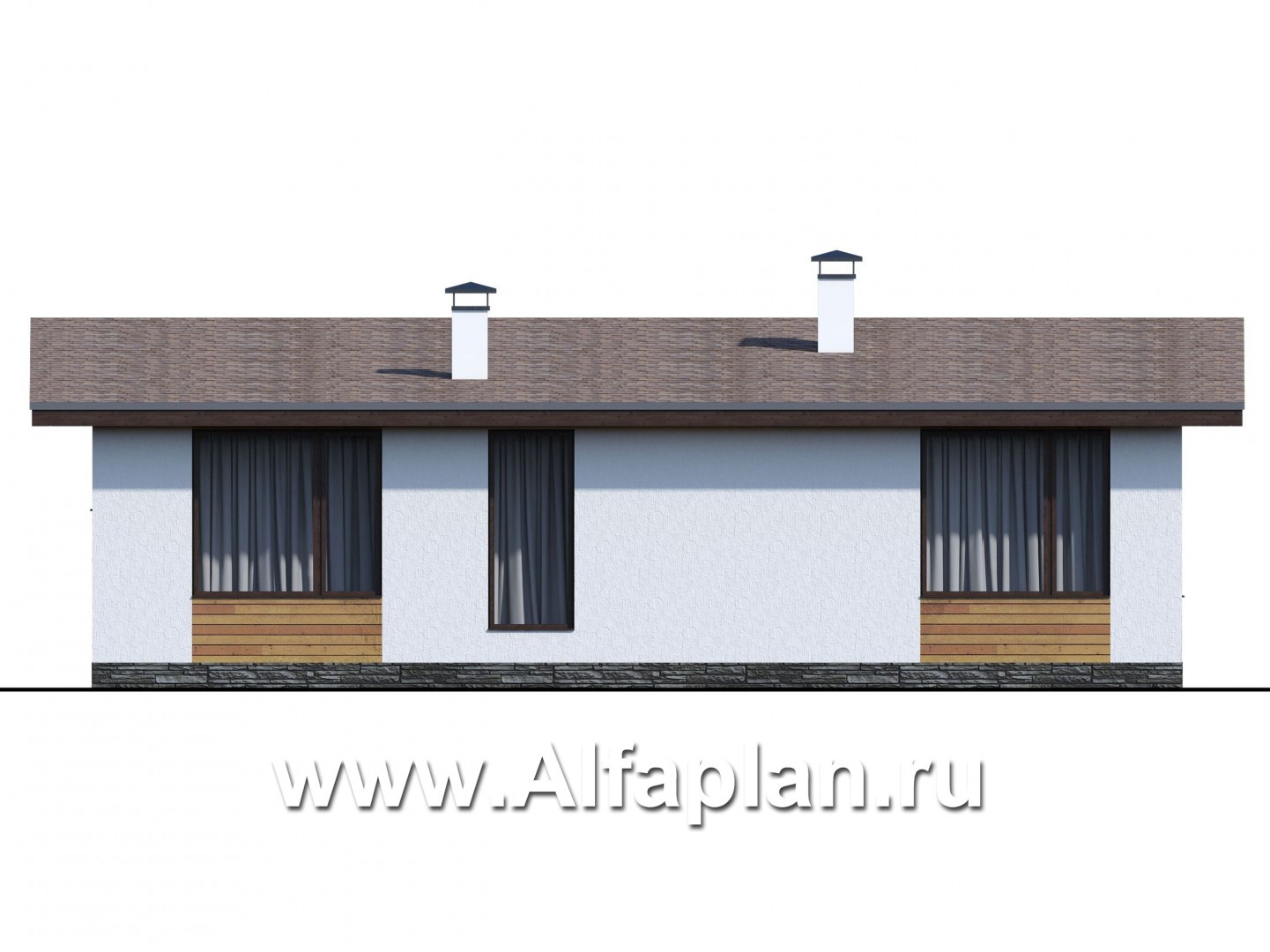 Проекты домов Альфаплан - «Бета» - каркасный дом с односкатной кровлей - изображение фасада №4
