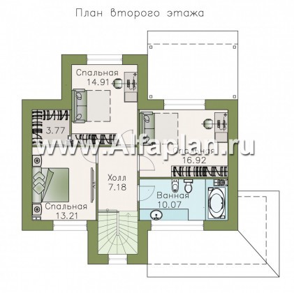Проекты домов Альфаплан - «Территория комфорта» - Современный дом - шале - превью плана проекта №2