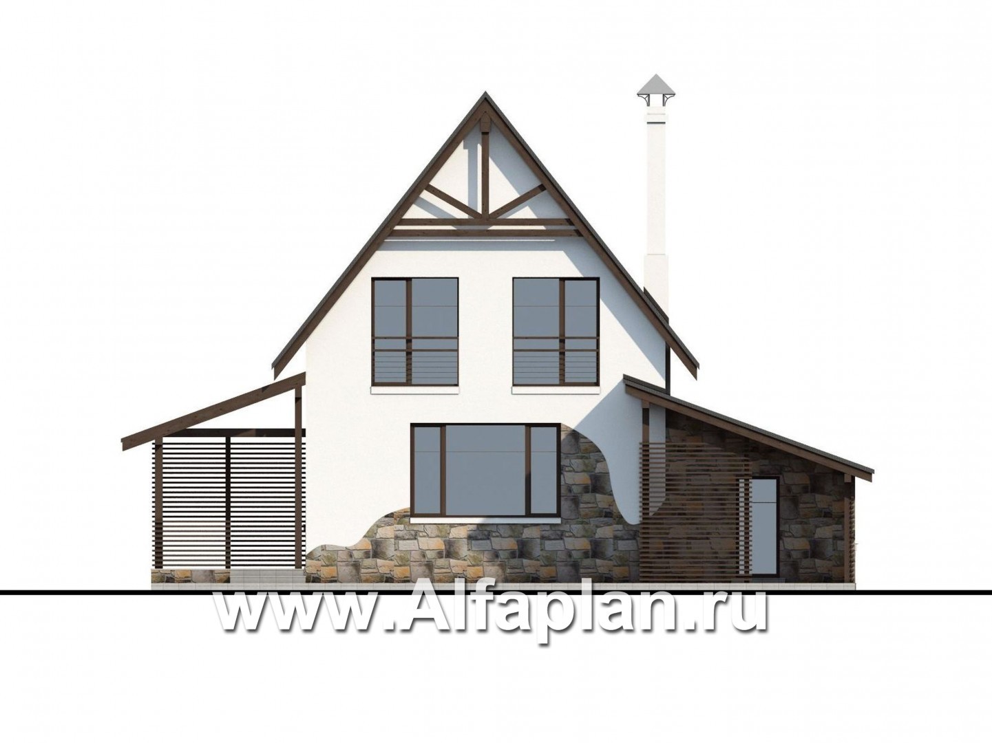 Проекты домов Альфаплан - "Фьорд" - компактный коттедж в скандинавском стиле - изображение фасада №4
