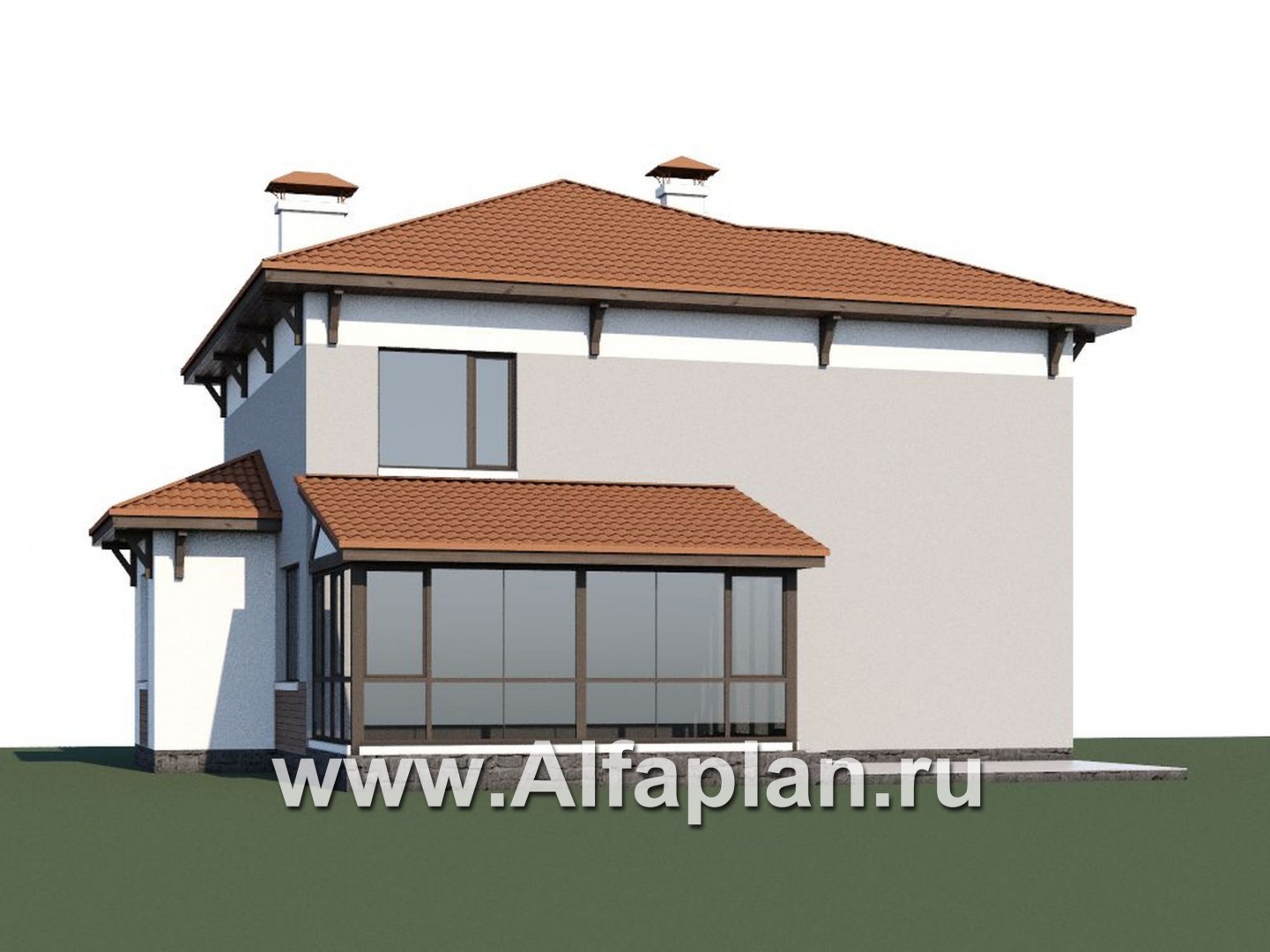 Проекты домов Альфаплан - «Эликсир» - современный коттедж с удобным входом и светлой прихожей - дополнительное изображение №1