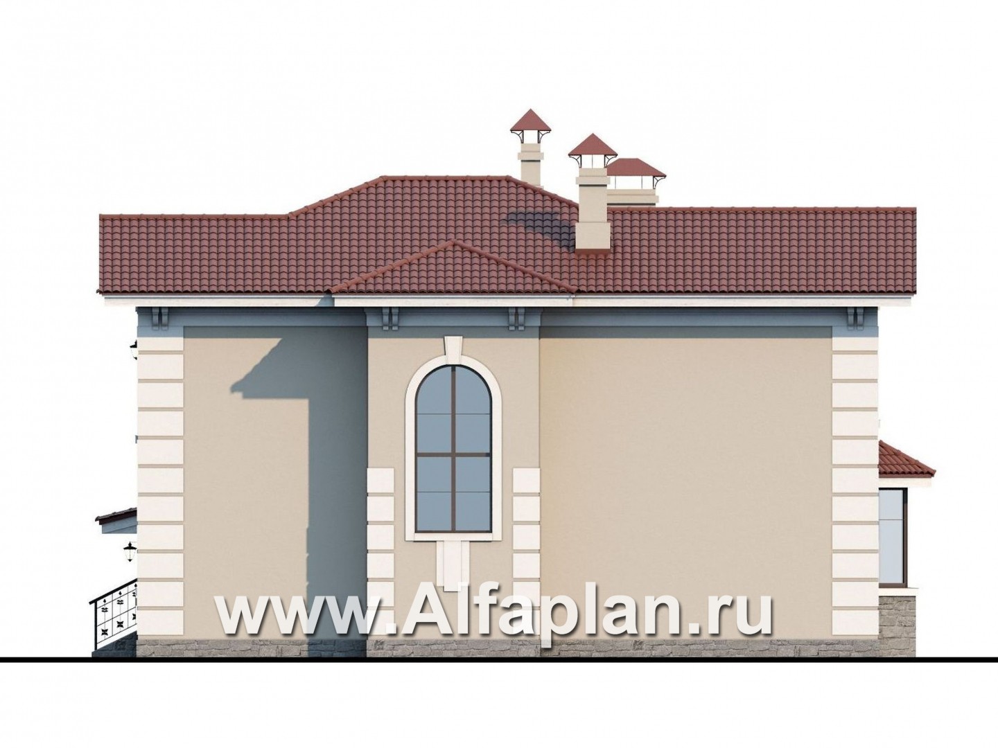 Проекты домов Альфаплан - «Репутация» - красивый дом с удобной планировкой - изображение фасада №2