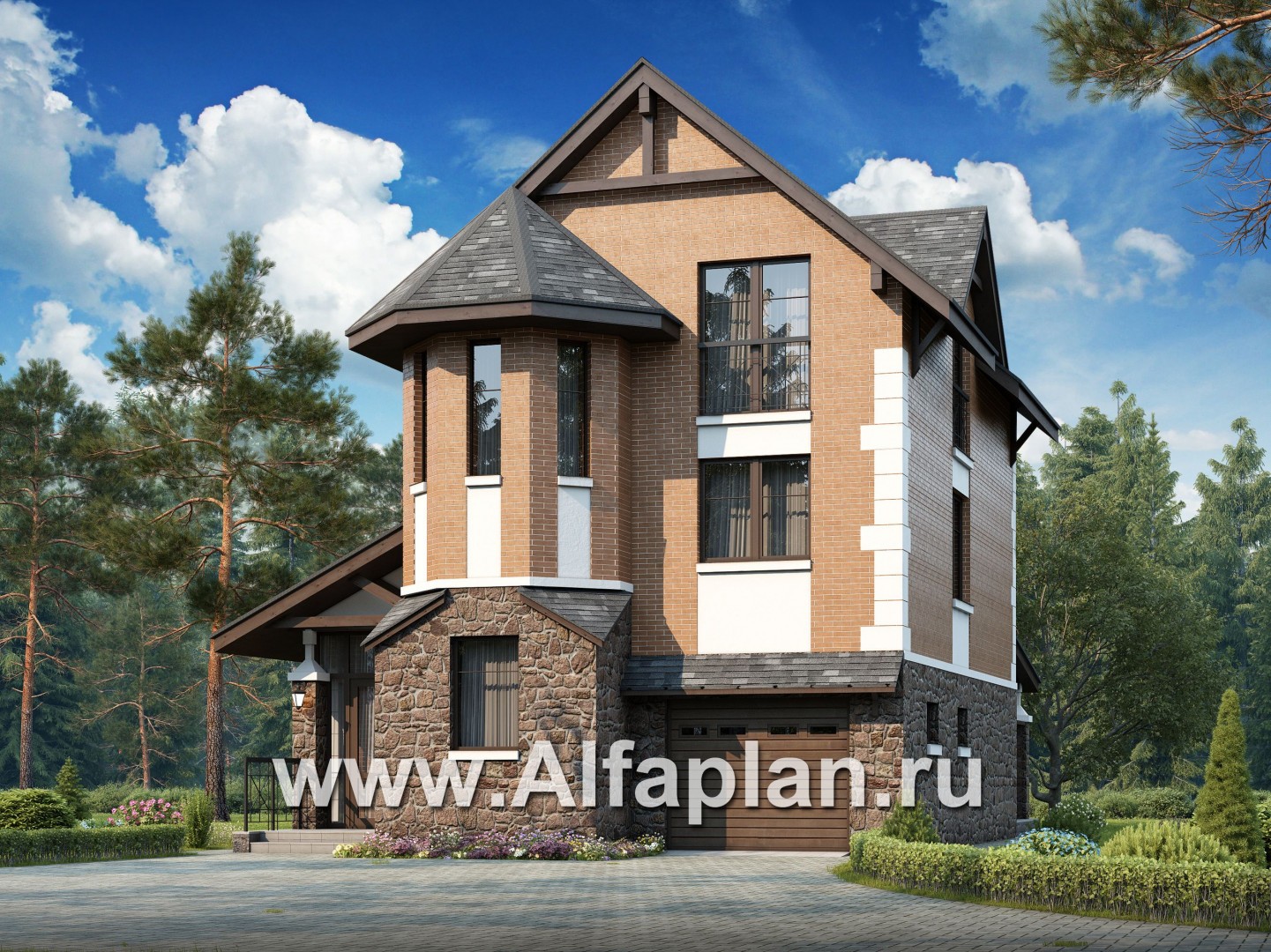 Проекты домов Альфаплан - Компактный и вместительный загородный дом - основное изображение