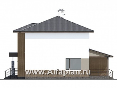 Проекты домов Альфаплан - «Приоритет» - экономичный и комфортный современный дом - превью фасада №2