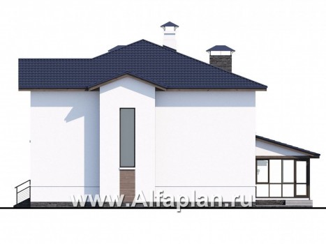 Проекты домов Альфаплан - «Выбор» - проект современного загородного дома с гаражом - превью фасада №2