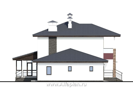 Проекты домов Альфаплан - «Орбита» - современный и удобный компактный дом - превью фасада №3