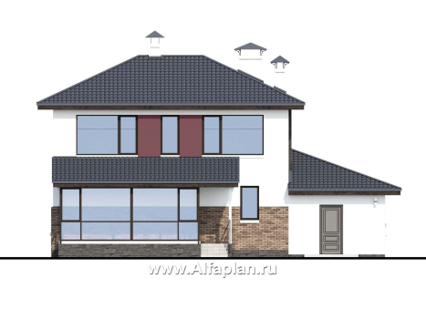 Проекты домов Альфаплан - «Орбита» - современный и удобный компактный дом - превью фасада №4