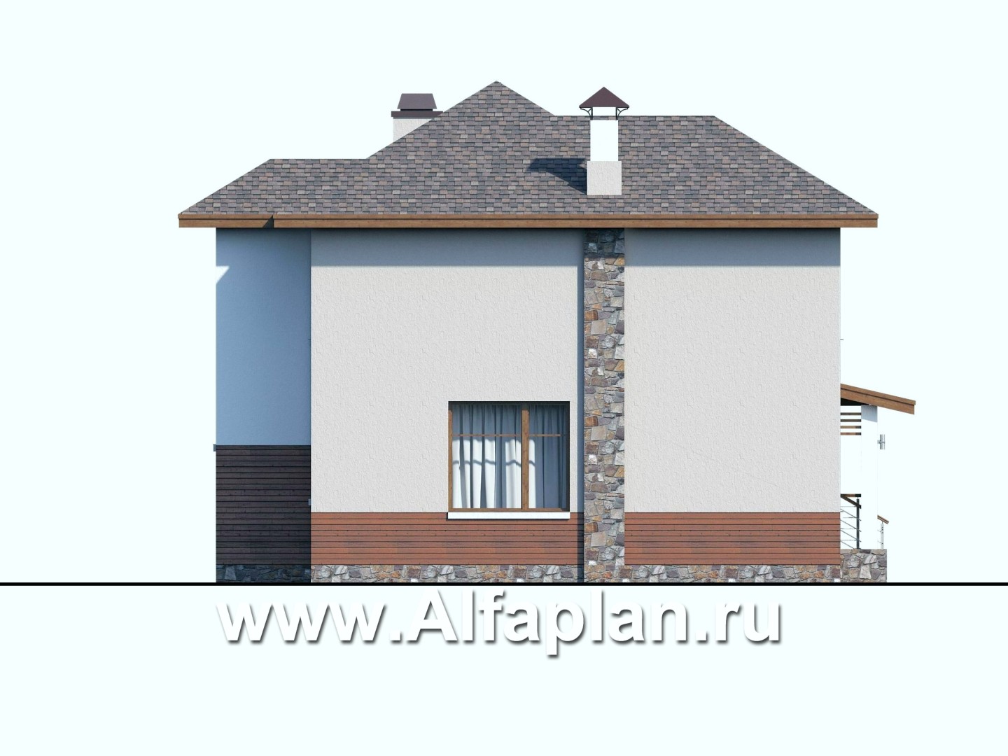 Проекты домов Альфаплан - «Траектория» - современный, компактный дом - изображение фасада №3