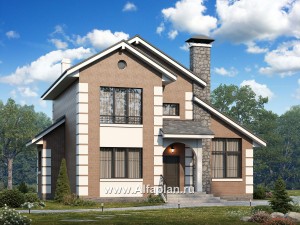 Проекты домов Альфаплан - Кирпичный дом «Прагма» для небольшой семьи - превью основного изображения