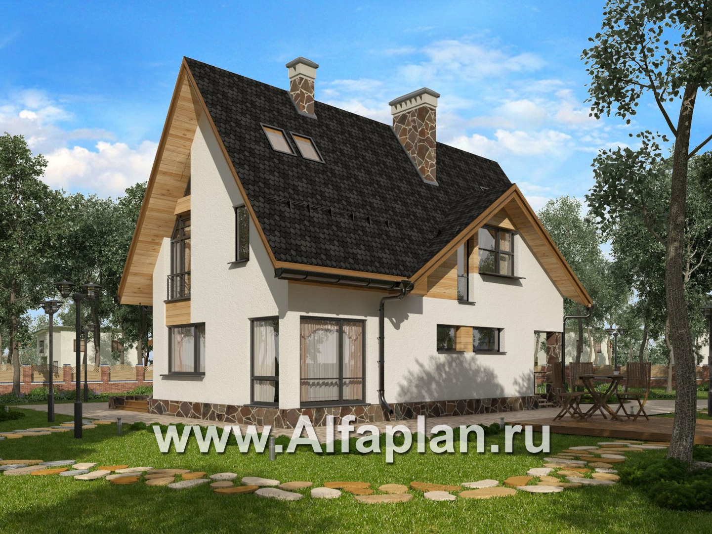 Проекты домов Альфаплан - Современный мансардный дом - дополнительное изображение №1