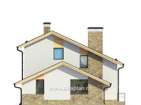 Проекты домов Альфаплан - Современный и рациональный двуxэтажный коттедж - превью фасада №2