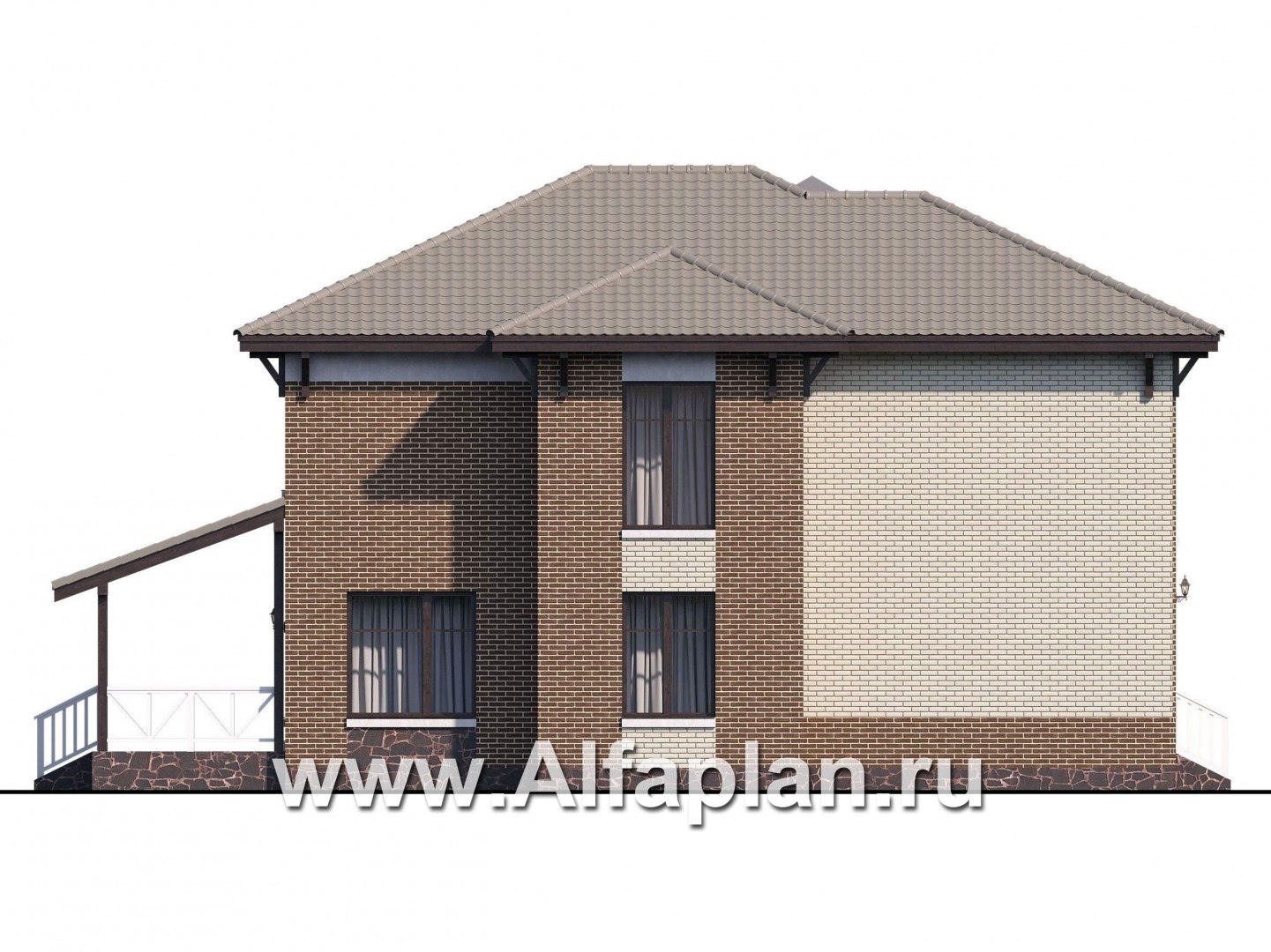 Проекты домов Альфаплан - «Вишера» - стильный дом с оптимальной планировкой - изображение фасада №3